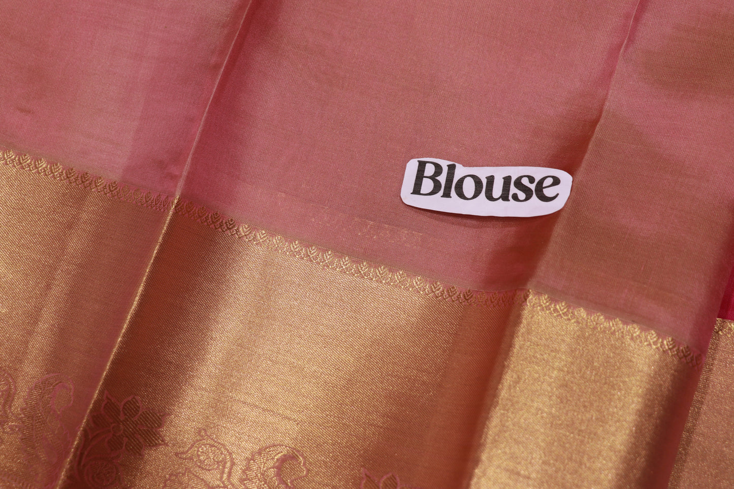 Pure  Silk  Saree Pink  With Sandal  Colour