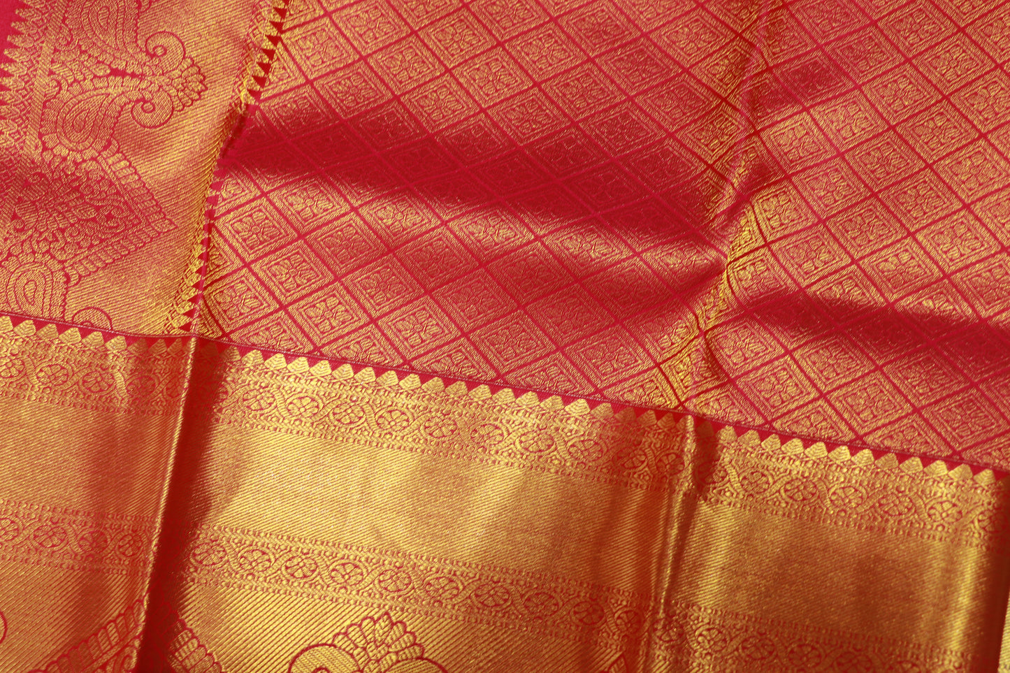 Pure  Silk Saree Ramar Green Wih  Pink Colour