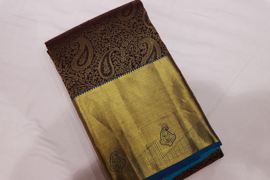 Pure  Silk Saree Voilet With  Blue Colour
