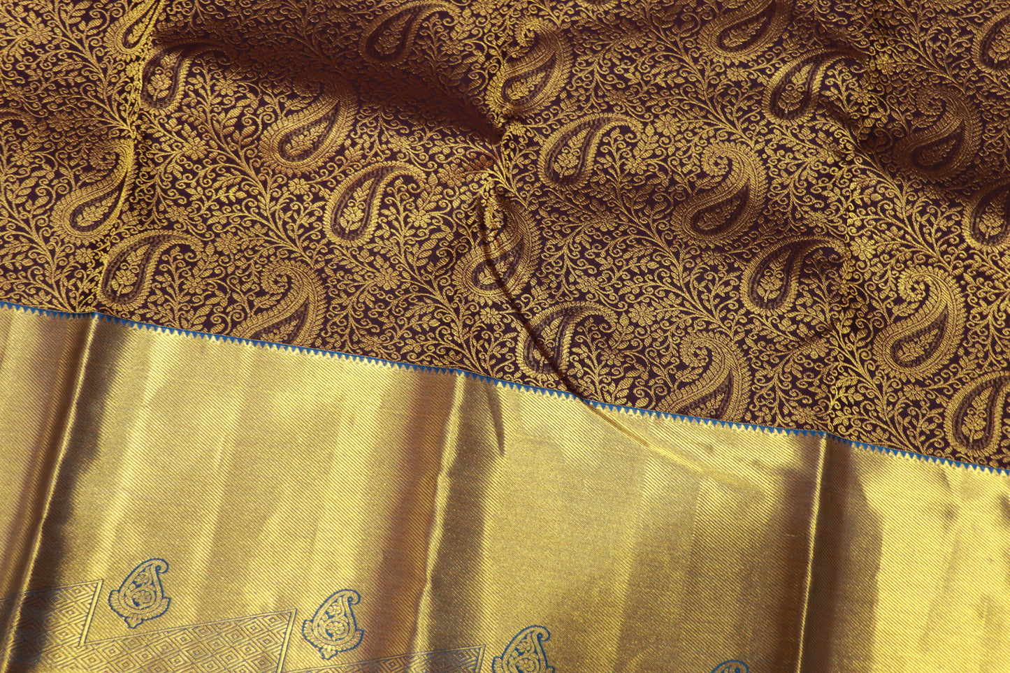 Pure  Silk Saree Voilet With  Blue Colour
