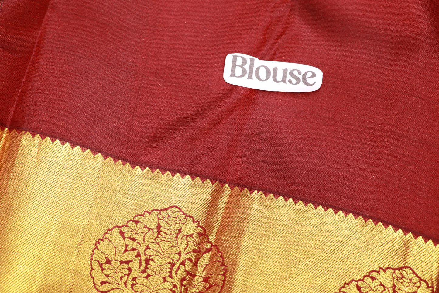 Pure  Silk Saree Maroon With Gold Colour
