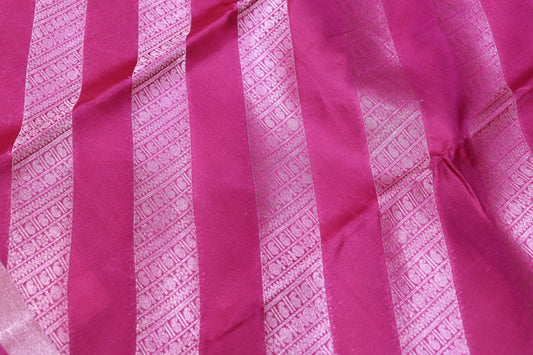 Pure  Silk Saree Purple With  Silver  Colour