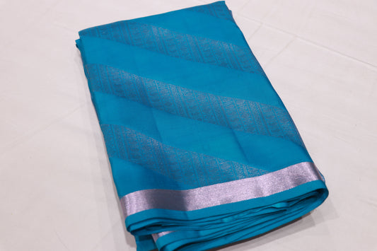 Pure  Silk Saree Sky Blue Colour