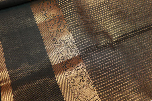 Pure  Silk Saree Bottle Green Colour