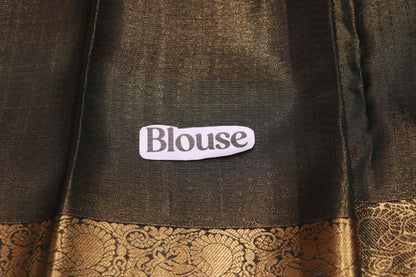 Pure  Silk Saree Bottle Green Colour