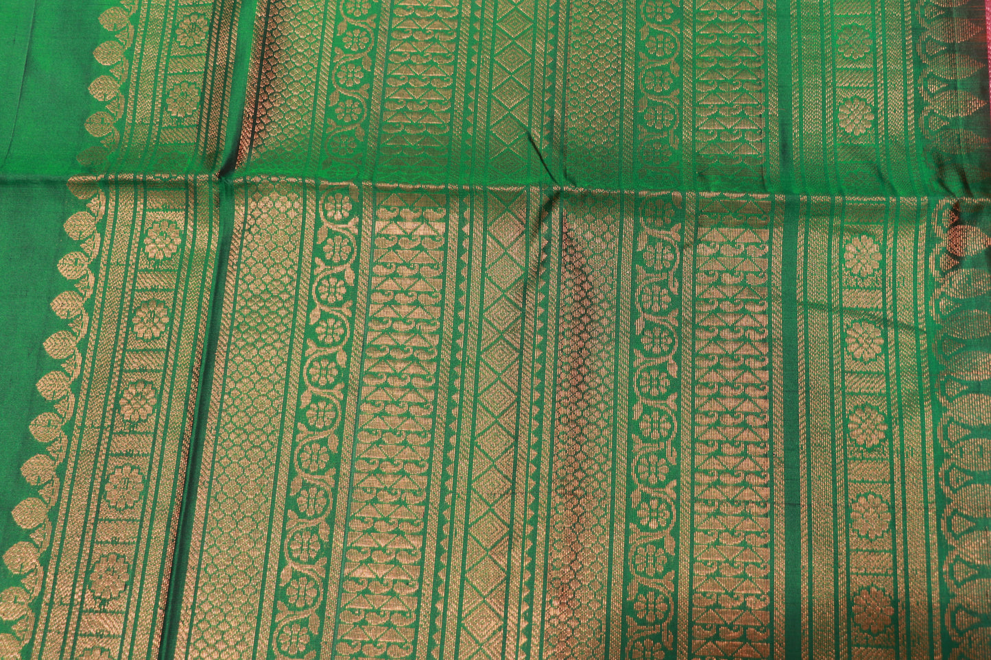 Pure Silk saree  Pink with Green Colour