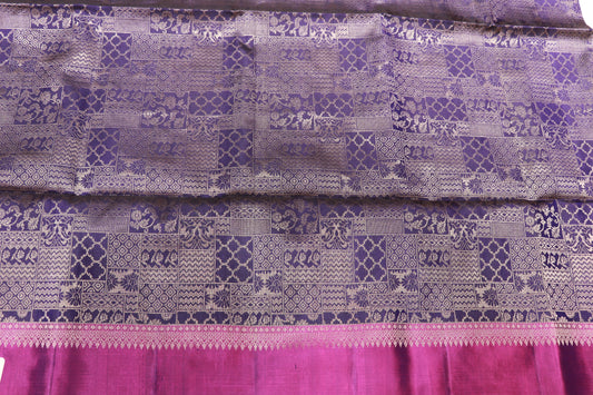 Pure Silk saree  violer with blue Colour