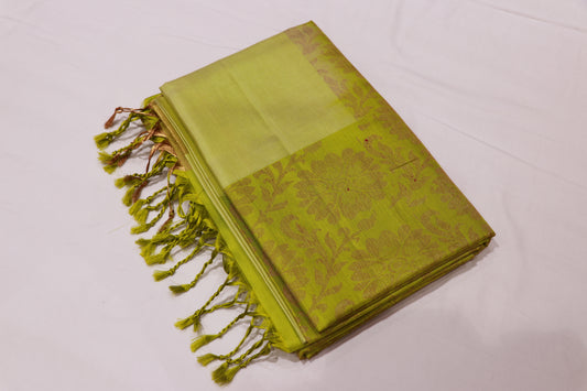Pure Silk saree  Green Colour - Vaishali Silks