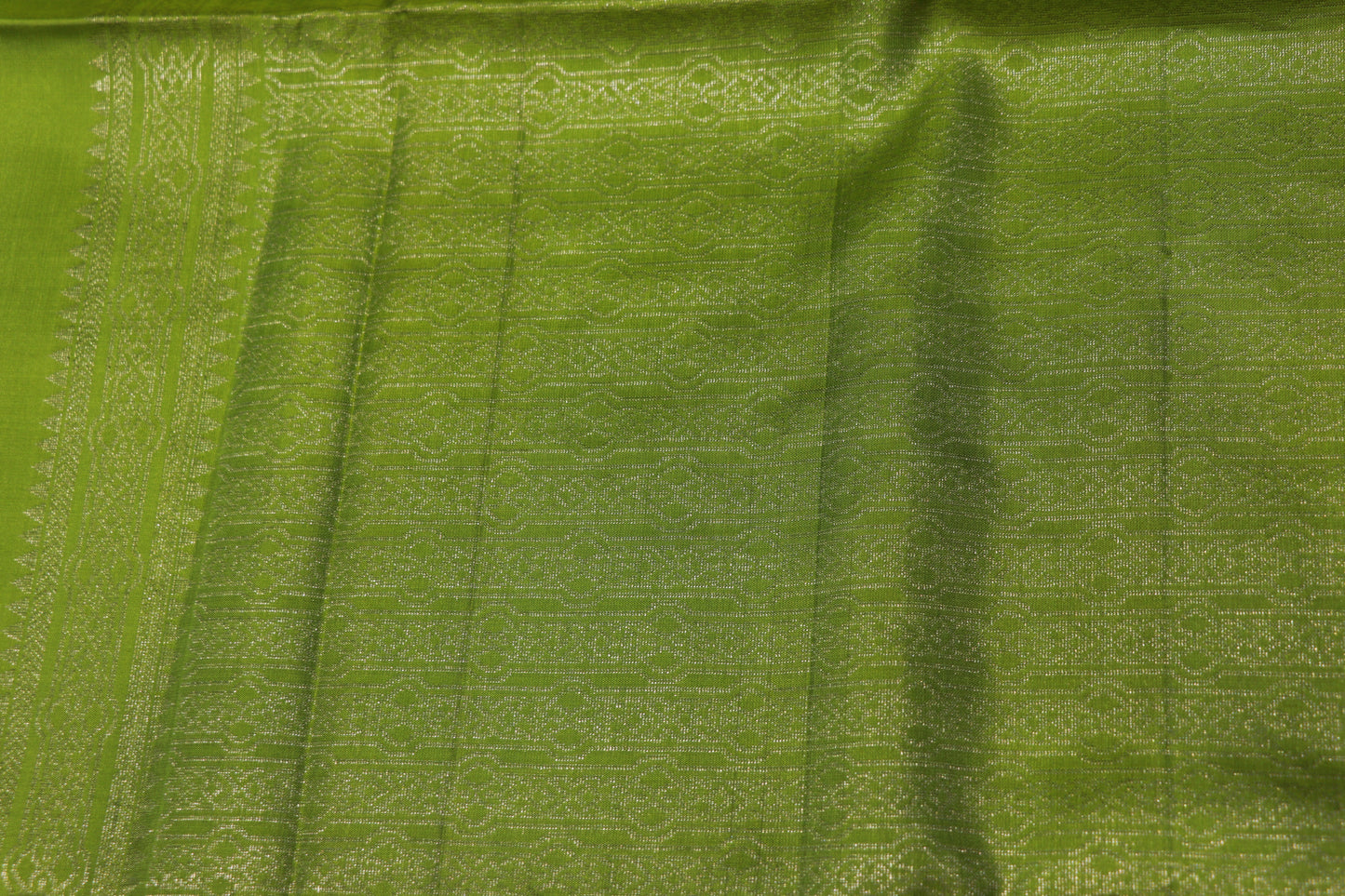 Pure Silk saree  Green With Blue Colour - Vaishali Silks