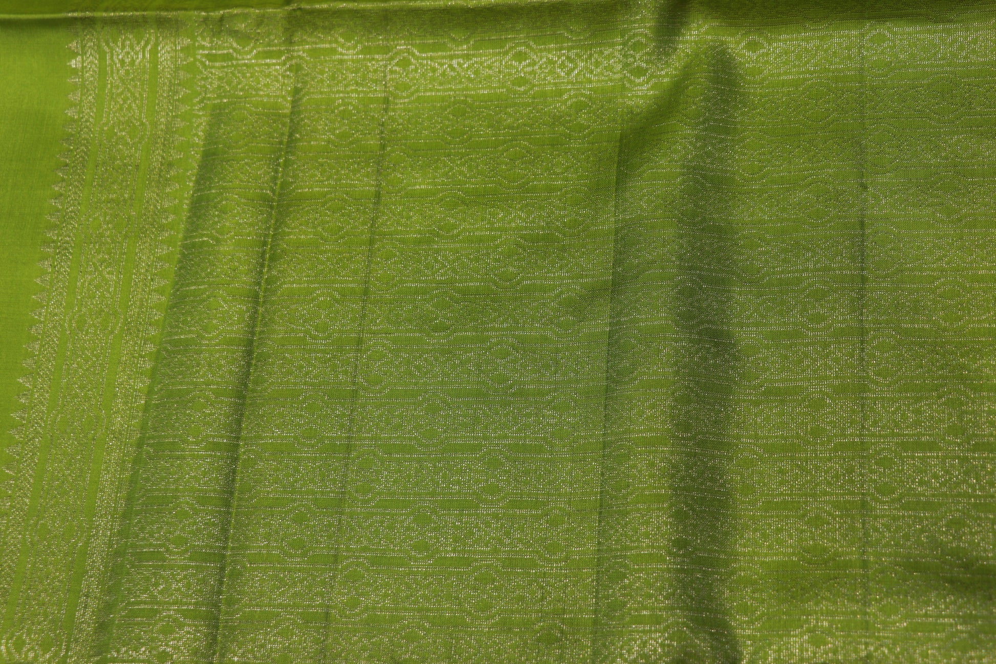 Pure Silk saree  Green With Blue Colour - Vaishali Silks