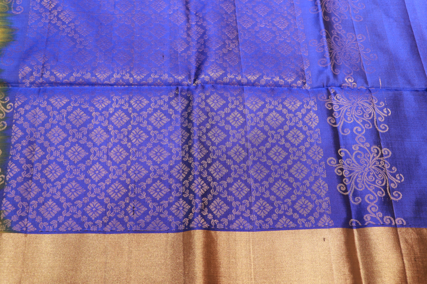 Pure Silk saree  Yellow with Blue colour
