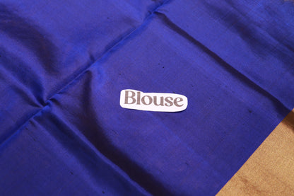 Pure Silk saree  Yellow with Blue colour