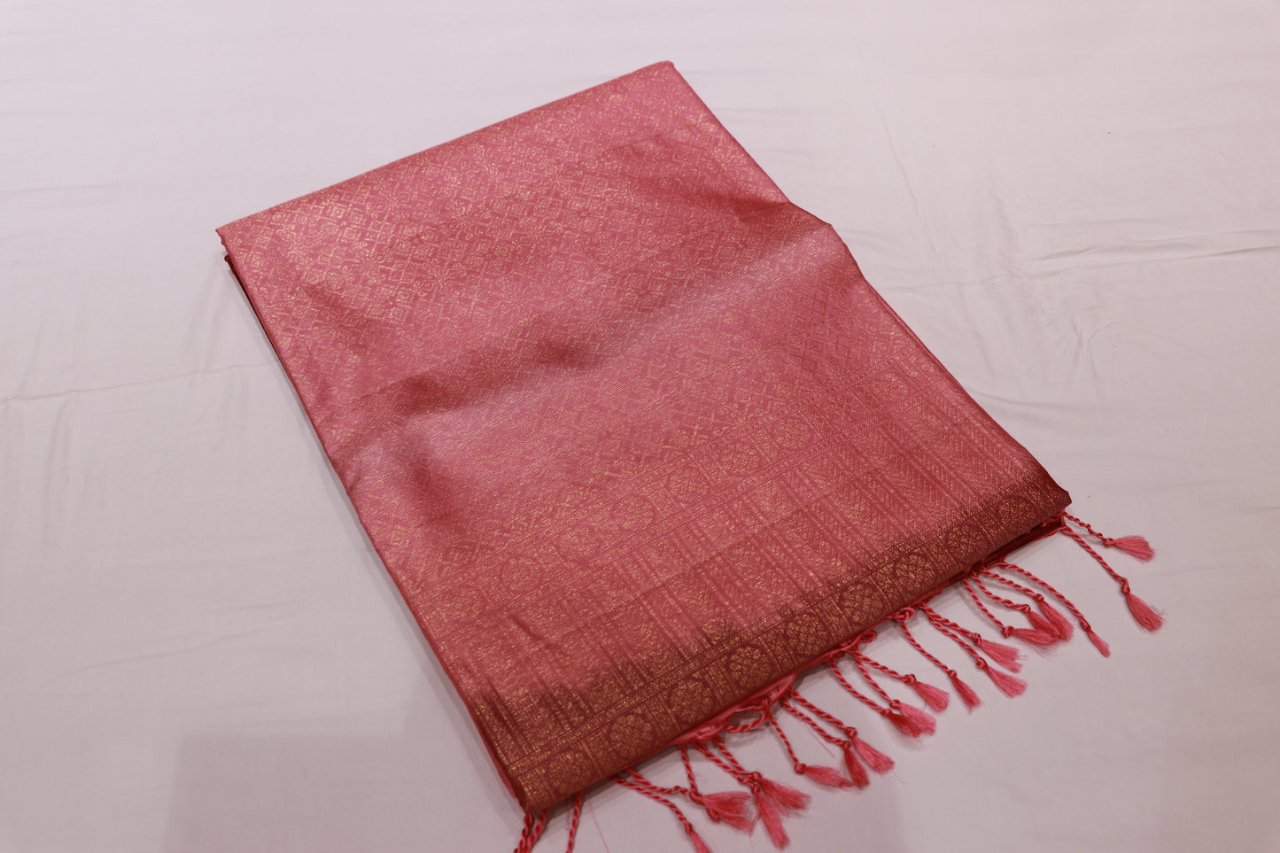 Pure Silk saree  Pink  Colour