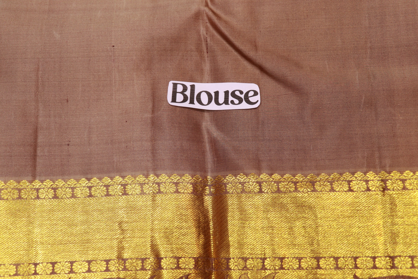 Pure silk saree Sandal with Gold