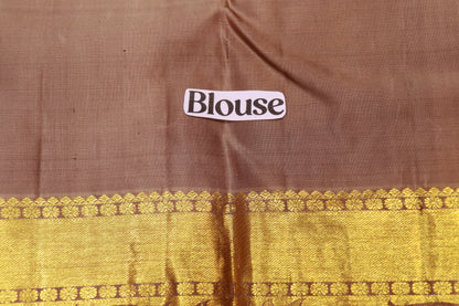 Pure silk saree Sandal with Gold
