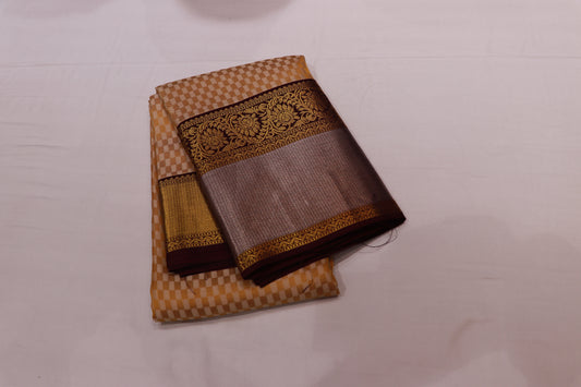 Pure Silk Saree Gold  Colour