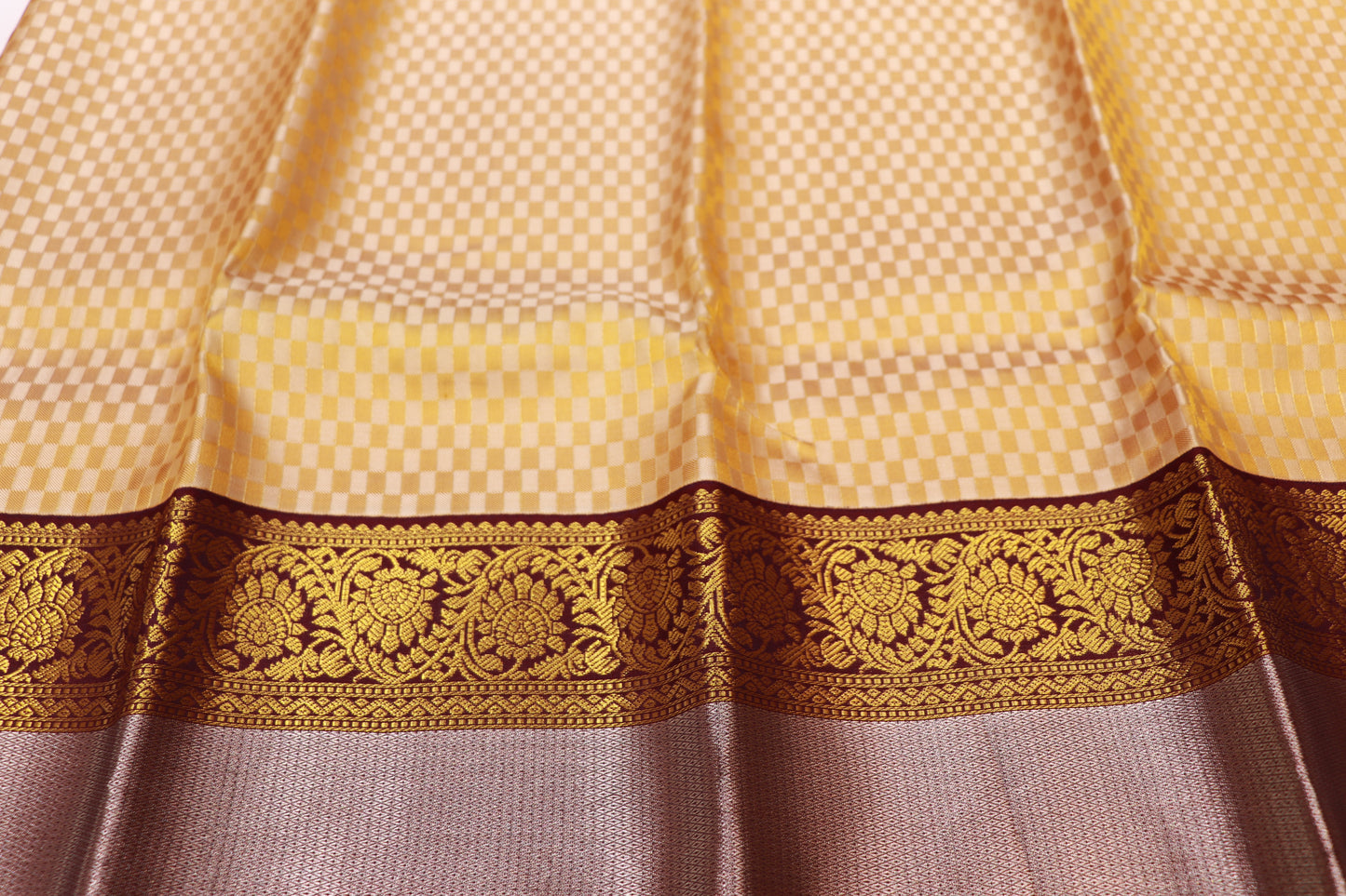 Pure Silk Saree Gold  Colour