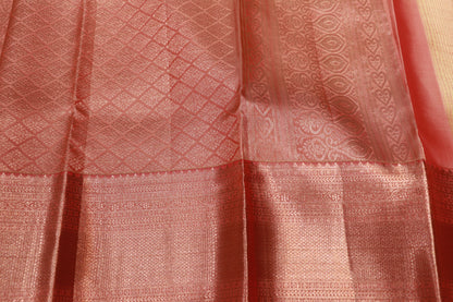Pure Silk Saree   Light  Orange colour