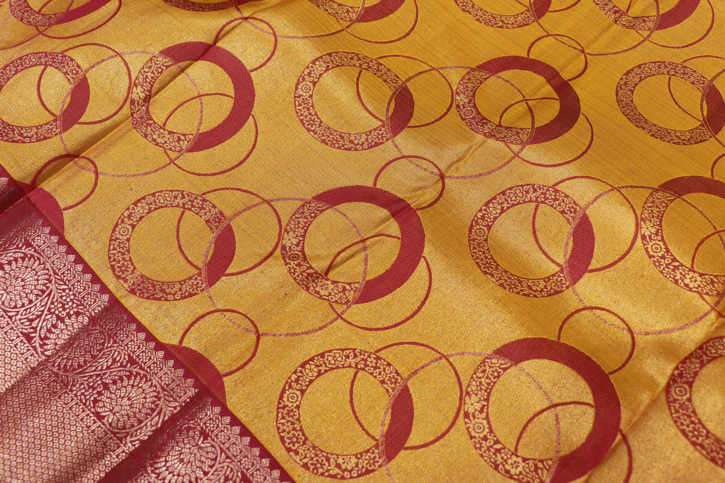 Pure Silk Saree    Yellow  with  Pink Colour  Saree