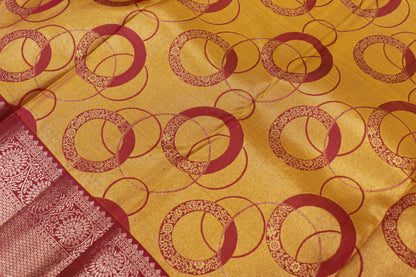 Pure Silk Saree    Yellow  with  Pink Colour  Saree