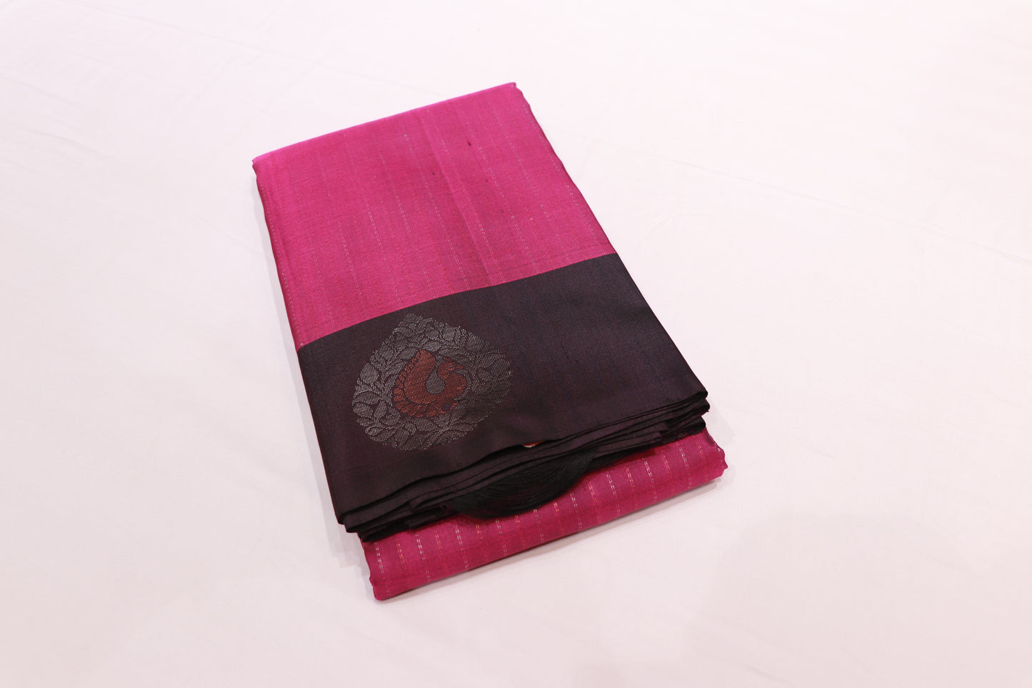 Pure Silk Saree Violete Colour Saree With Black Border