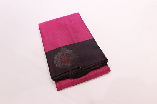 Pure Silk Saree Violete Colour Saree With Black Border