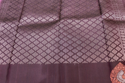 Pure Silk Saree Violete Colour Saree With Black Border