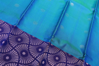 Pure Silk Saree   Blue Saree with  Dark Blue  Border