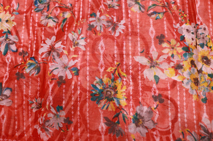 Cotton Saree Red Colour