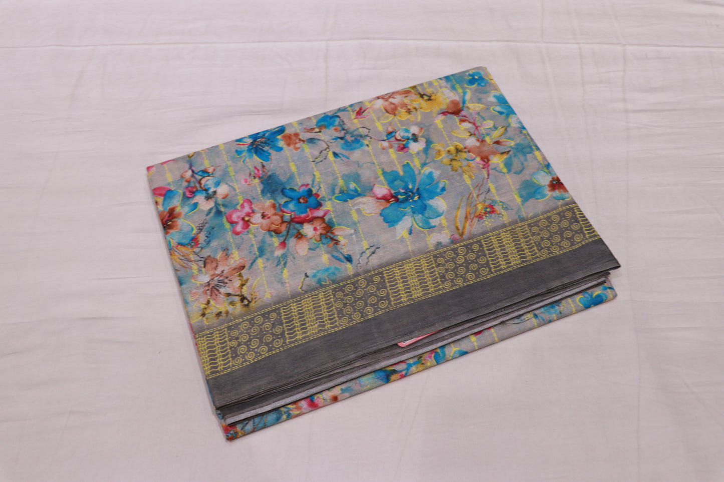 Cotton Saree Grey Colour
