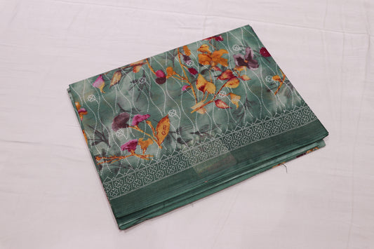 Cotton Saree Green Colour