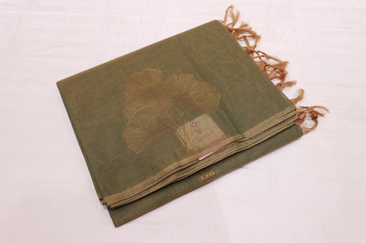 Cotton Saree Light Green colour - Vaishali Silks