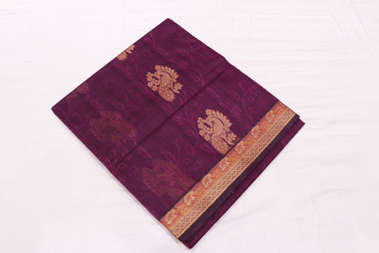 Cotton Saree Voilet Colour - Vaishali Silks