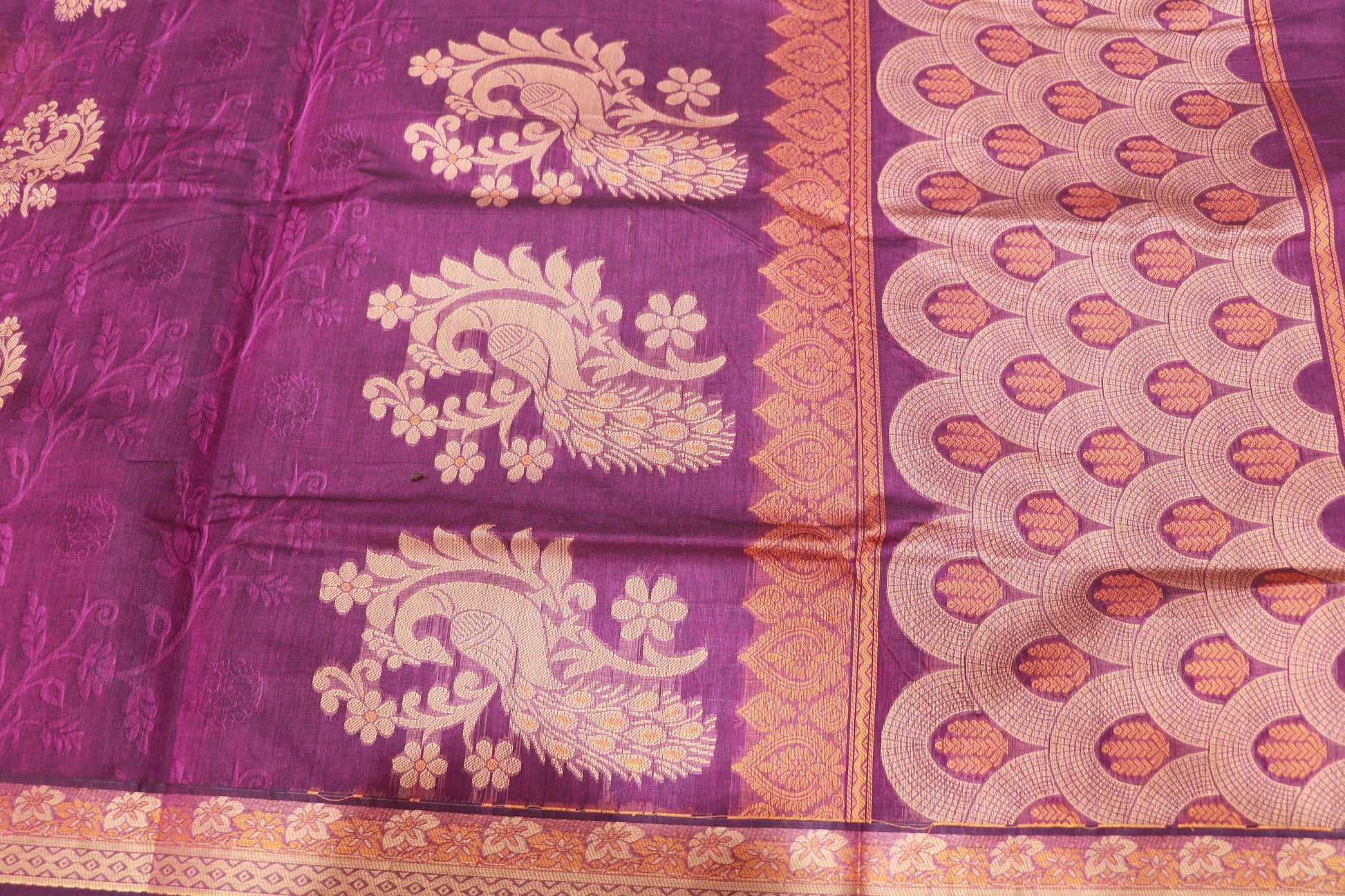 Cotton Saree Voilet Colour - Vaishali Silks