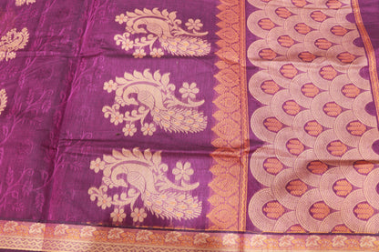 Cotton Saree Voilet Colour - Vaishali Silks