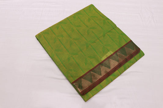 Cotton Saree Parrot Green Colour