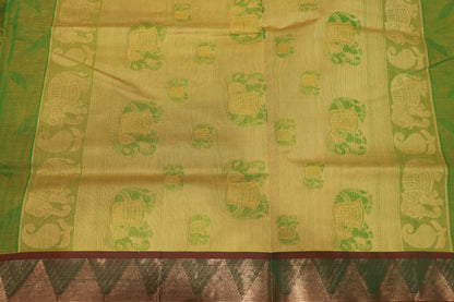 Cotton Saree Parrot Green Colour