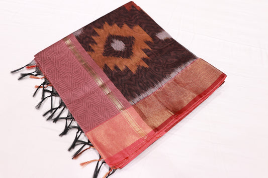 Cotton Saree Black Pochamalli  design