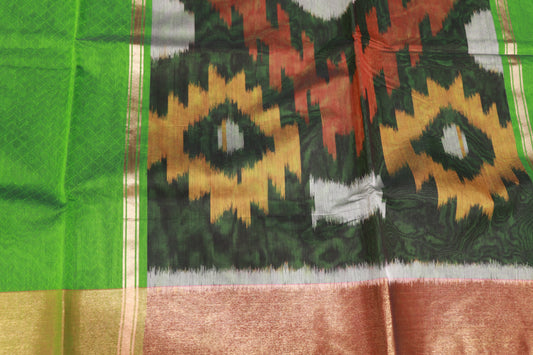 Cotton Saree Green Pochamalli Design