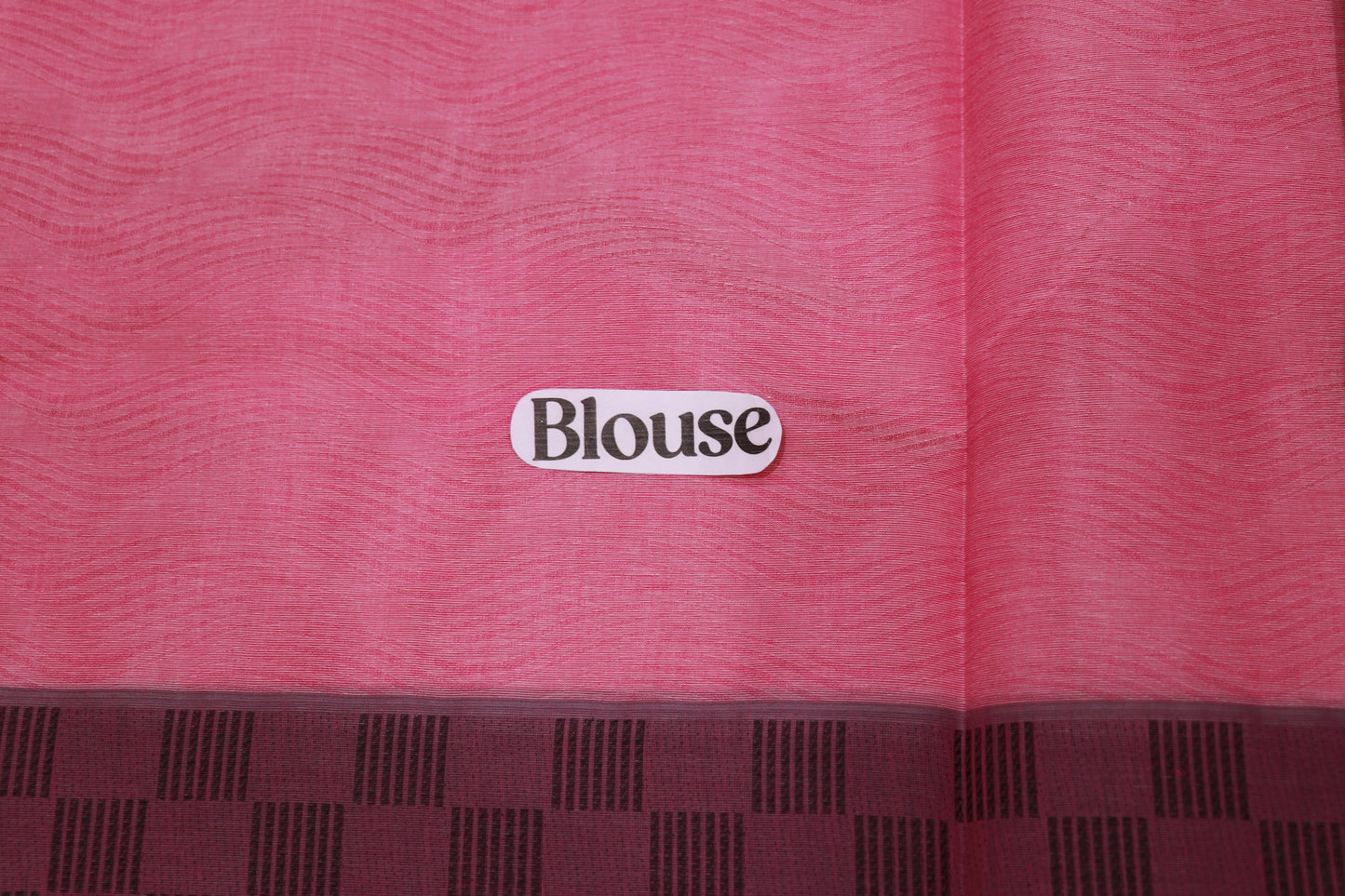 Cotton Saree Pink  With Black Colour