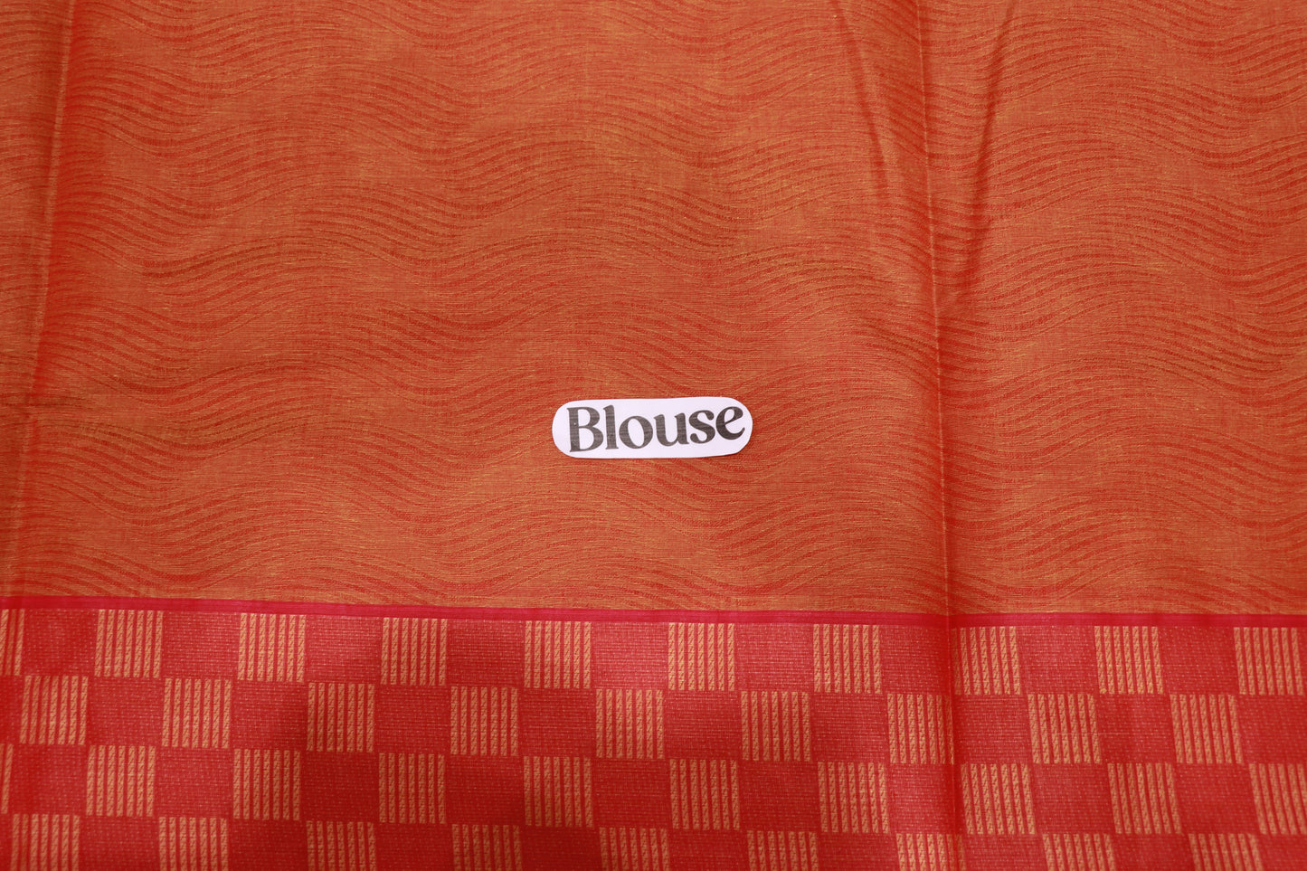 Cotton Saree  Orange With PInk Colour