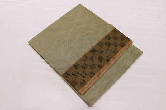Cotton Saree Pista Green Colour