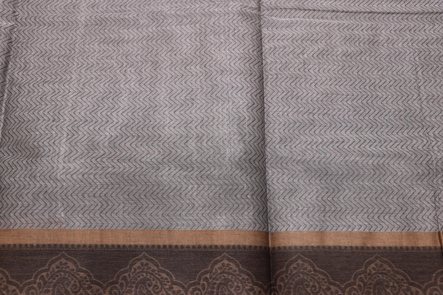 Cotton Saree Grey With Black  Colour - Vaishali Silks