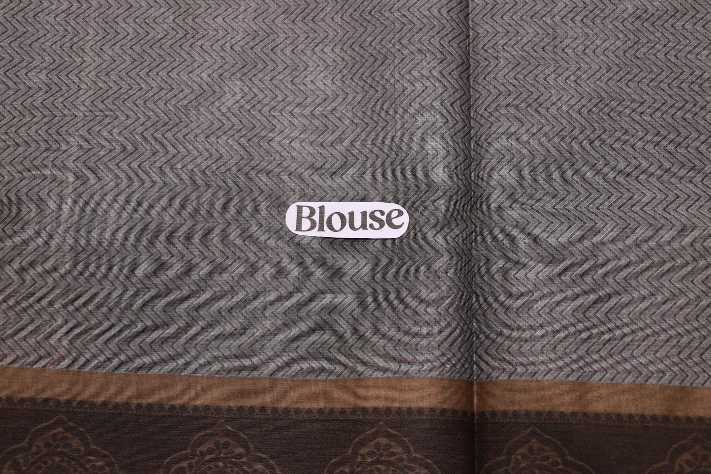 Cotton Saree Grey With Black  Colour - Vaishali Silks