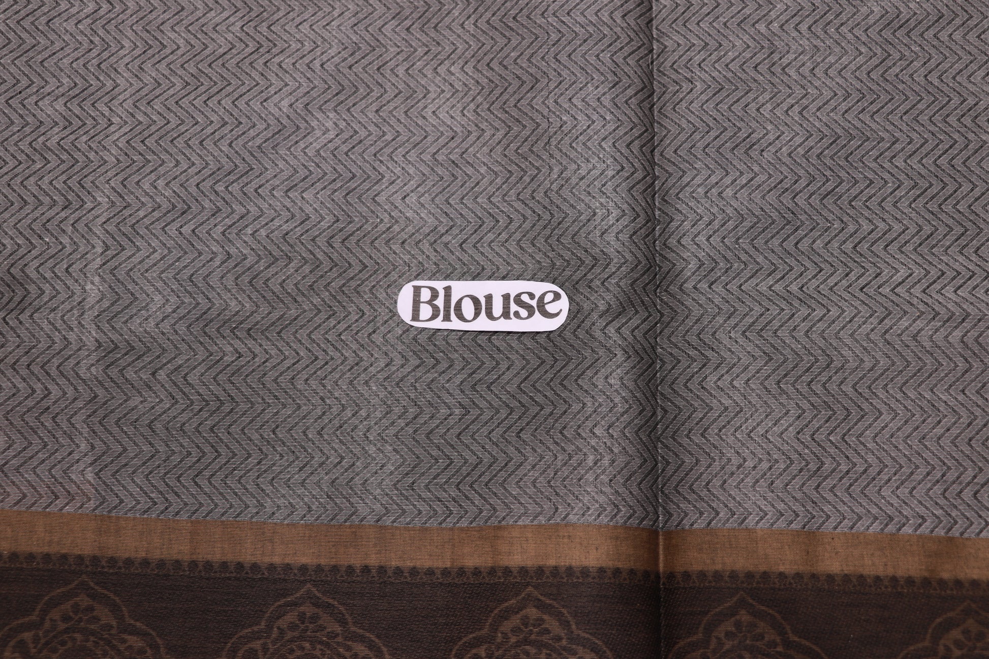 Cotton Saree Grey With Black  Colour - Vaishali Silks