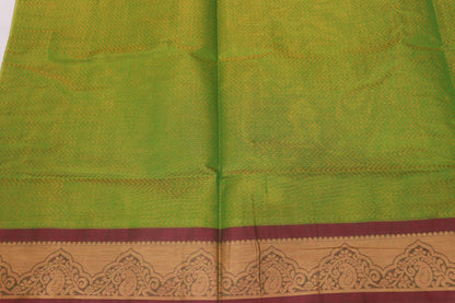 Cotton Saree Parrot Green Colour