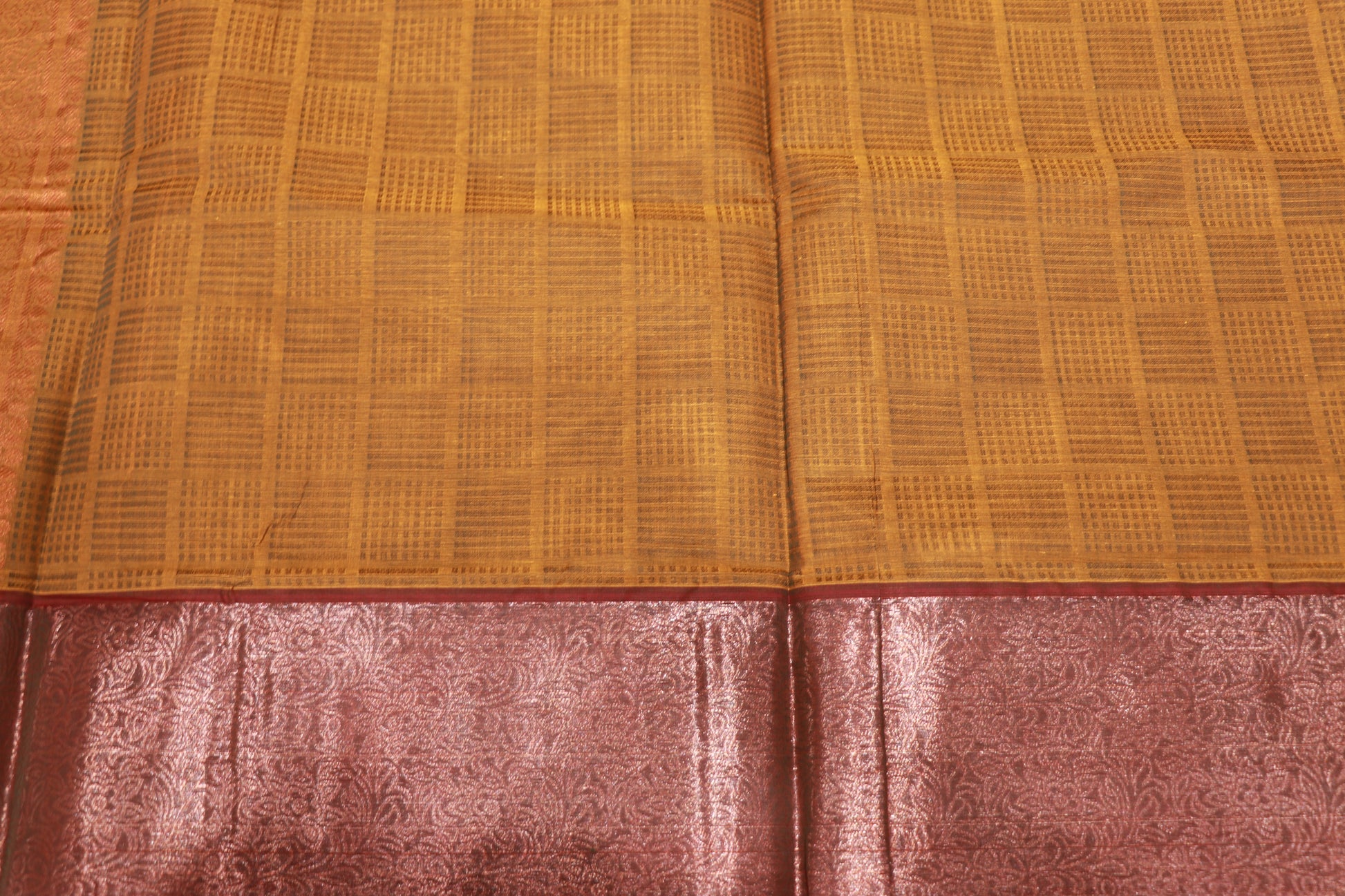 Cotton Saree Mustard Colour - Vaishali Silks