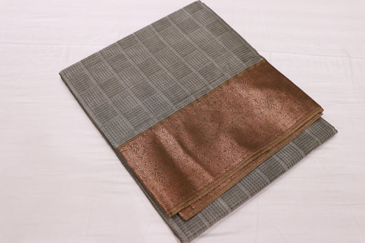 Cotton Saree Grey COlour - Vaishali Silks