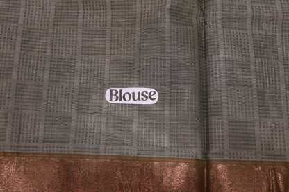 Cotton Saree Grey COlour - Vaishali Silks