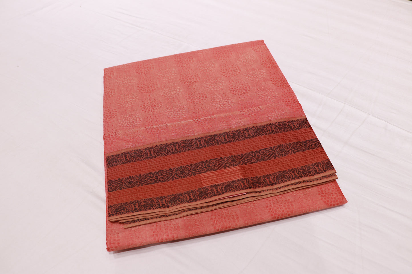 Cotton Saree  Light Red Colour